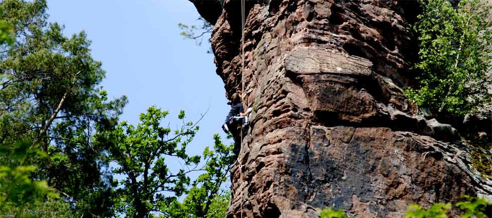 Kletterer am Felsen